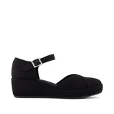 Womens Gwyneth Wedge Black Canvas