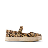 Womens Carolina Mary Jane Espadrille Brown Sugar Leopard Print Hair