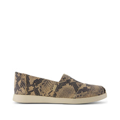 Womens Alpargata Plus Taupe Snake Print Suede