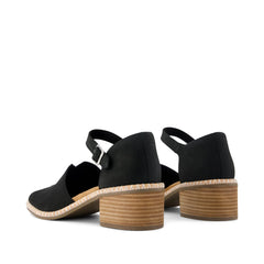 Womens Ines Heel Black Nubuck Leather