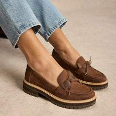 Womens Cara Bow Loafer Hot Cocoa Leather