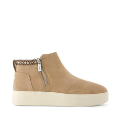 Womens Percy Mid Platform Sneaker Water Resistant Mid Taupe Suede