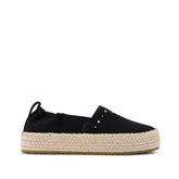 Valencia Platform Kids Espadrille Black Brushed Twill