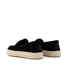 Womens Blakely Loafer Espadrille Black Suede