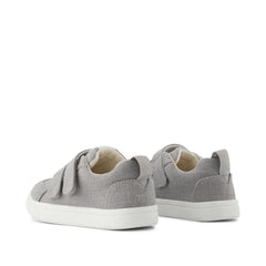 Cruz Double Strap Drizzle Grey Heritage Canvas Toddler Sneaker