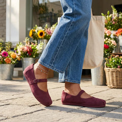 Womens Alpargata Mary Jane Dark Burgundy Premium Velvet