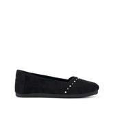 Womens Alpargata Ballet Flat Black Microsuede