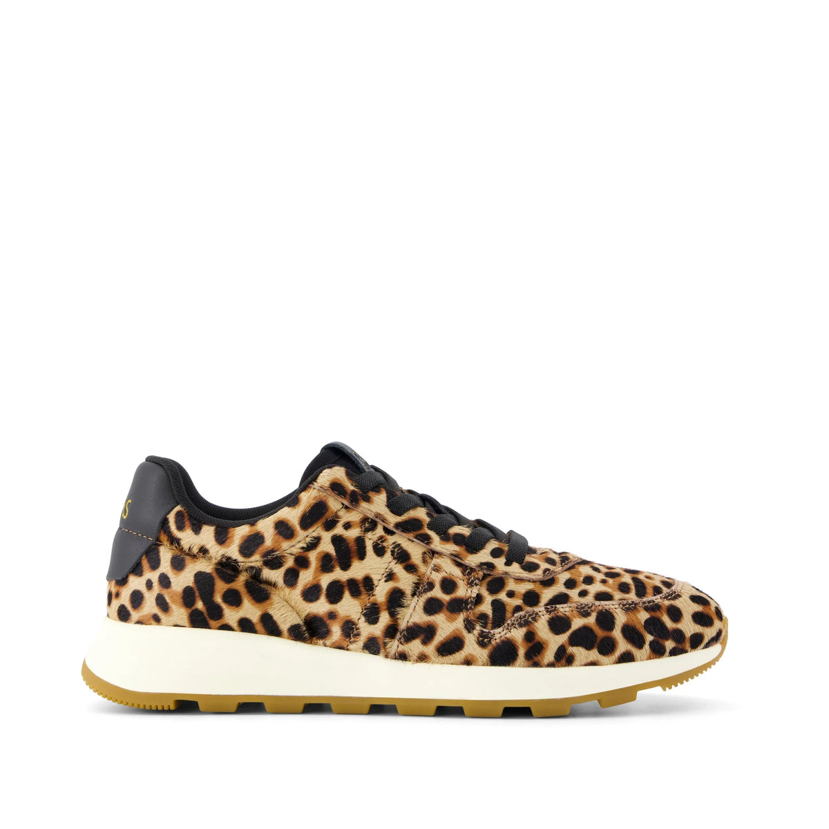 Womens TRVL LITE Retro Runner Sneaker Brown Sugar Leopard Print Hair Leather