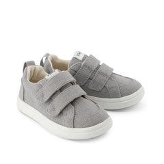 Cruz Double Strap Drizzle Grey Heritage Canvas Toddler Sneaker