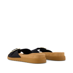 Womens Marin Slide Sandal Black Canvas