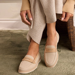 Womens Marie Loafer Natural Textile