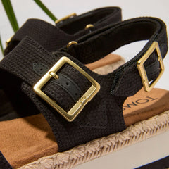 Womens Giana Flatform Sandal Black Woven