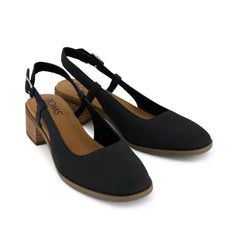 Womens Jaclyn Slingback Heel Black Nubuck Leather