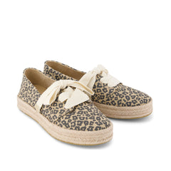 Womens Carolina Lace-Up Espadrille Natural Leopard Spots