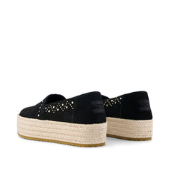 Womens Valencia Platform Espadrille Black Suede
