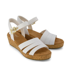 Womens Julia Wedge Sandal Woven White