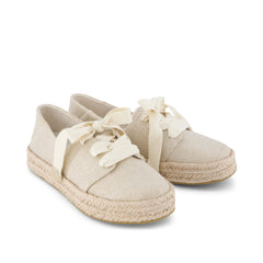 Womens Carolina Lace-Up Espadrille Champagne Glimmer Canvas